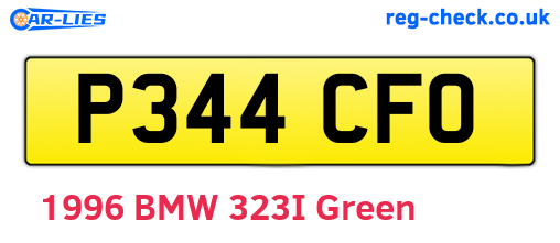 P344CFO are the vehicle registration plates.