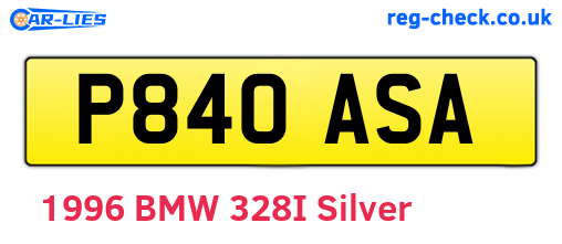 P840ASA are the vehicle registration plates.