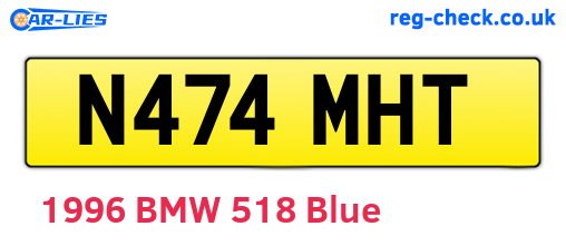 N474MHT are the vehicle registration plates.