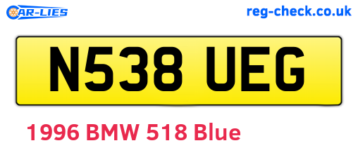 N538UEG are the vehicle registration plates.