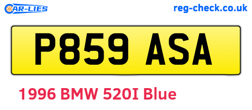 P859ASA are the vehicle registration plates.