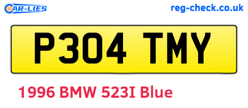 P304TMY are the vehicle registration plates.