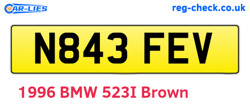 N843FEV are the vehicle registration plates.