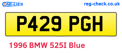 P429PGH are the vehicle registration plates.