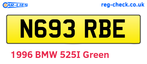 N693RBE are the vehicle registration plates.