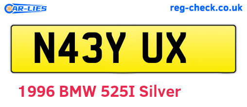 N43YUX are the vehicle registration plates.