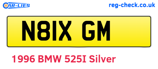 N81XGM are the vehicle registration plates.