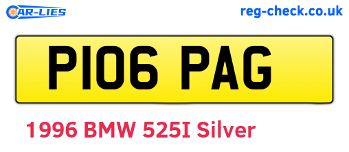P106PAG are the vehicle registration plates.