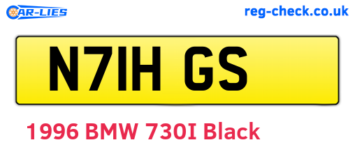 N71HGS are the vehicle registration plates.