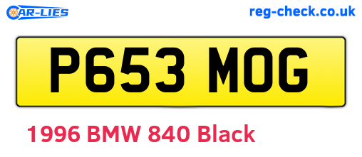 P653MOG are the vehicle registration plates.
