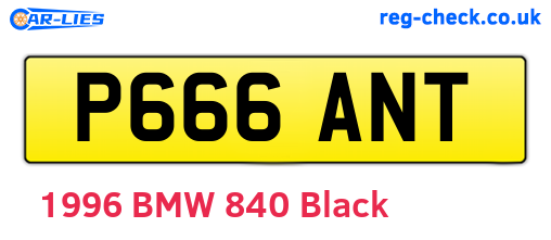 P666ANT are the vehicle registration plates.
