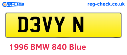 D3VYN are the vehicle registration plates.