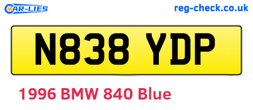 N838YDP are the vehicle registration plates.