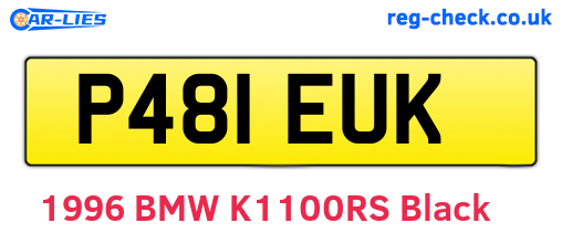 P481EUK are the vehicle registration plates.