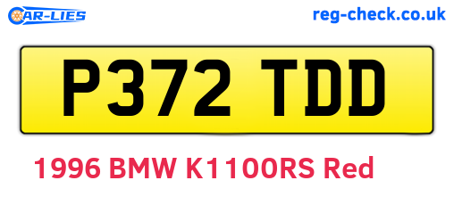 P372TDD are the vehicle registration plates.