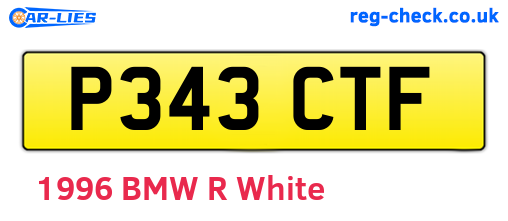 P343CTF are the vehicle registration plates.