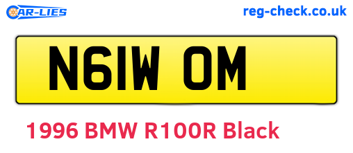 N61WOM are the vehicle registration plates.