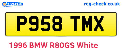 P958TMX are the vehicle registration plates.
