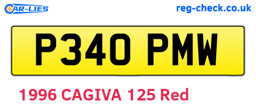 P340PMW are the vehicle registration plates.