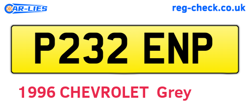 P232ENP are the vehicle registration plates.