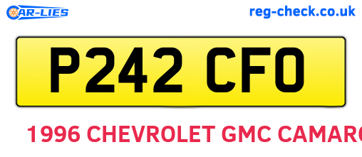 P242CFO are the vehicle registration plates.