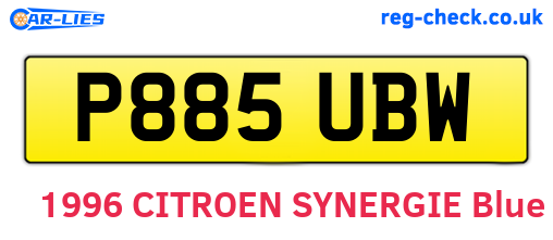 P885UBW are the vehicle registration plates.