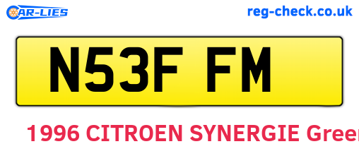 N53FFM are the vehicle registration plates.