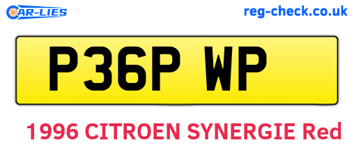 P36PWP are the vehicle registration plates.