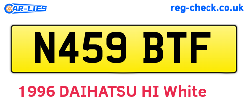 N459BTF are the vehicle registration plates.