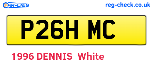 P26HMC are the vehicle registration plates.