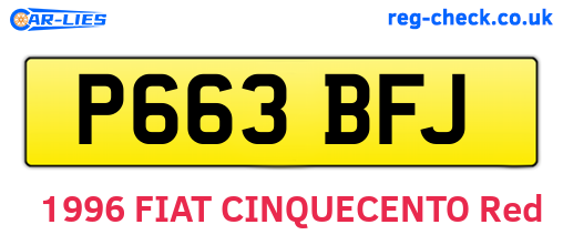 P663BFJ are the vehicle registration plates.