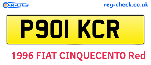 P901KCR are the vehicle registration plates.