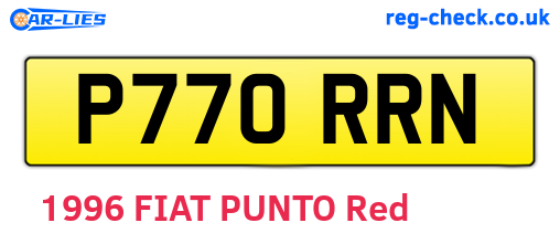 P770RRN are the vehicle registration plates.