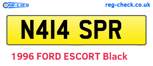 N414SPR are the vehicle registration plates.