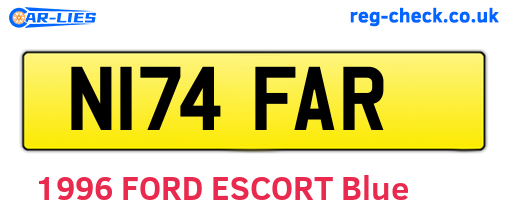 N174FAR are the vehicle registration plates.