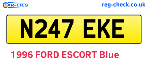 N247EKE are the vehicle registration plates.