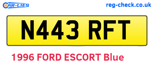 N443RFT are the vehicle registration plates.