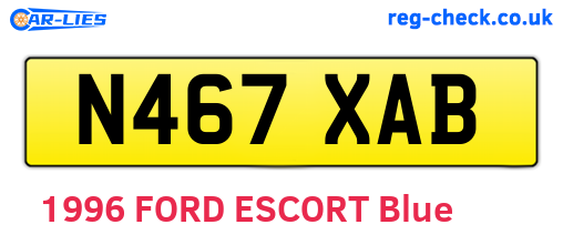 N467XAB are the vehicle registration plates.