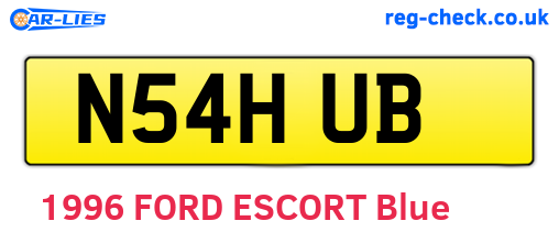 N54HUB are the vehicle registration plates.