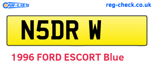 N5DRW are the vehicle registration plates.