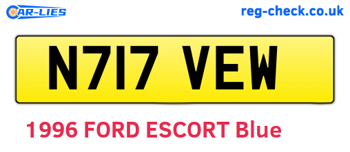 N717VEW are the vehicle registration plates.