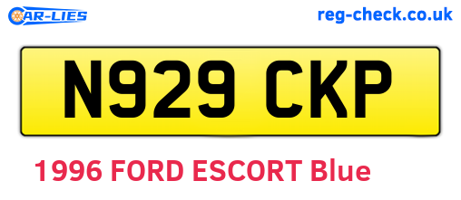N929CKP are the vehicle registration plates.