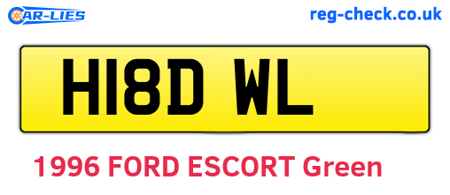 H18DWL are the vehicle registration plates.