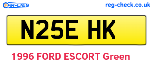 N25EHK are the vehicle registration plates.