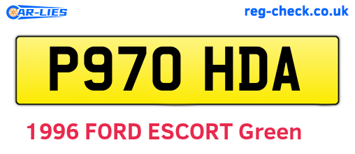 P970HDA are the vehicle registration plates.