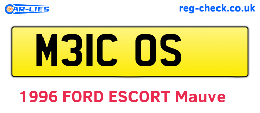 M31COS are the vehicle registration plates.