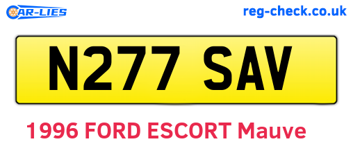 N277SAV are the vehicle registration plates.