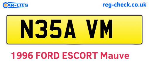 N35AVM are the vehicle registration plates.