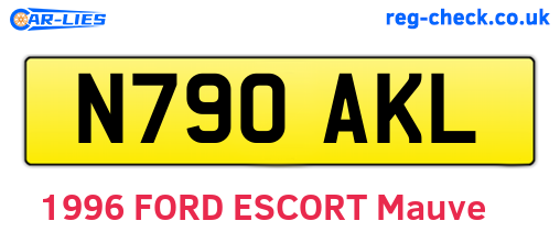 N790AKL are the vehicle registration plates.