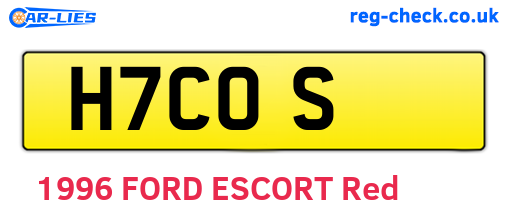 H7COS are the vehicle registration plates.